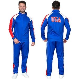 Beerfest Team USA Tracksuit Halloween Costume Agent Men's Large Movie Replica